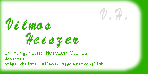 vilmos heiszer business card